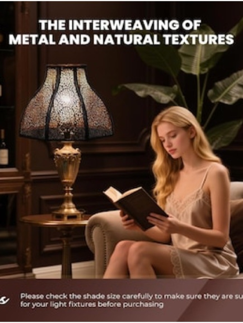 SWAIFDEE Eight-Petal Lotus Metal Lamp Shade Antique Bronze Etched Floral Décor - Picture 11 of 15
